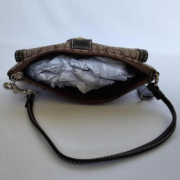 Coach Tan and Brown Wristlet Clutch - Picture 14 of 14